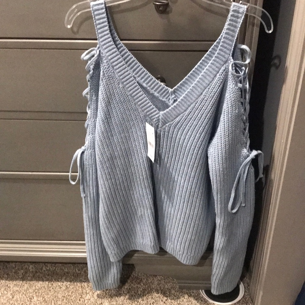 blue sweater